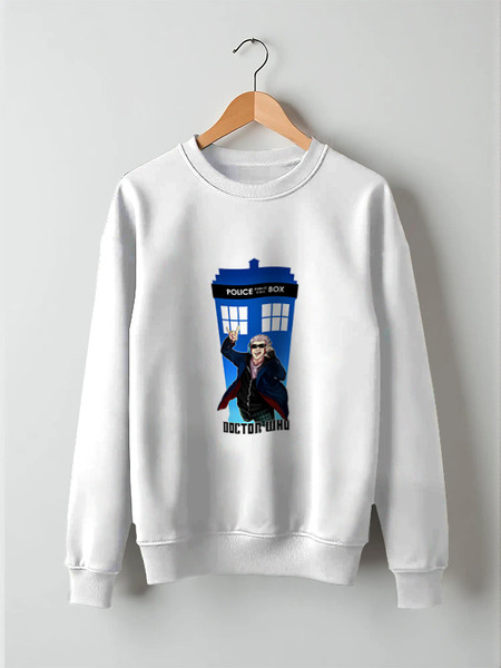 Заказать свитшот в Москве. Свитшот унисекс хлопковый Доктор Кто (Doctor Who) от Cosmic Shine - готовые дизайны и нанесение принтов.