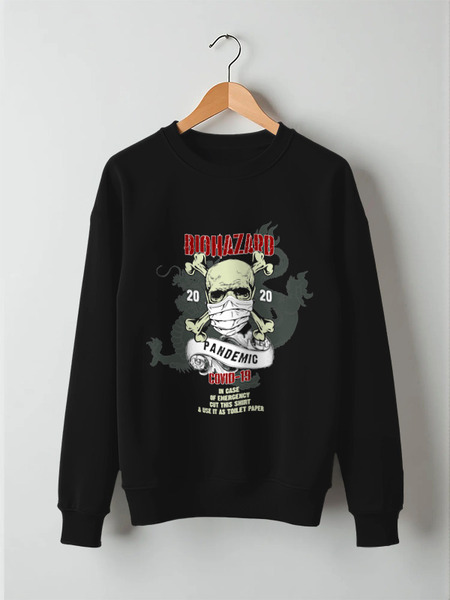 Заказать свитшот в Москве. Свитшот унисекс хлопковый Pandemia Shirt от Рустам Юсупов - готовые дизайны и нанесение принтов.