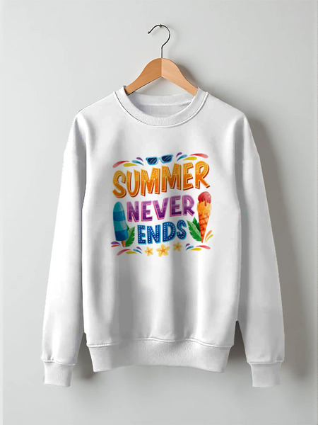 Заказать свитшот в Москве. Свитшот унисекс хлопковый SUMMER NEVER ENDS от balden - готовые дизайны и нанесение принтов.