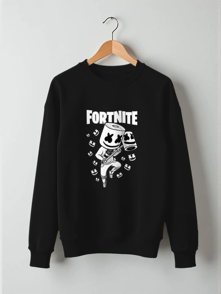 Заказать свитшот в Москве. Свитшот унисекс хлопковый Fortnite, Marshmello от geekbox - готовые дизайны и нанесение принтов.