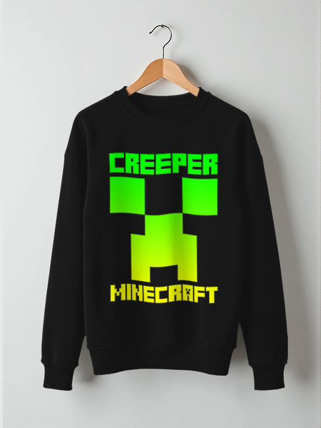 Заказать свитшот в Москве. Свитшот унисекс хлопковый MINECRAFT CREEPER от vista12761@rambler.ru - готовые дизайны и нанесение принтов.