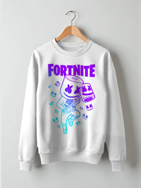 Заказать свитшот в Москве. Свитшот унисекс хлопковый MARSHMELLO FORTNITE от geekbox - готовые дизайны и нанесение принтов.