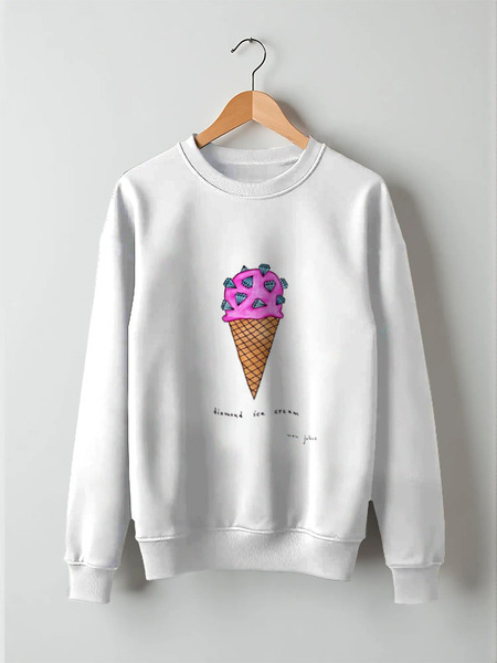 Заказать свитшот в Москве. Свитшот унисекс хлопковый Diamond ice cream от Полина Синдеева - готовые дизайны и нанесение принтов.