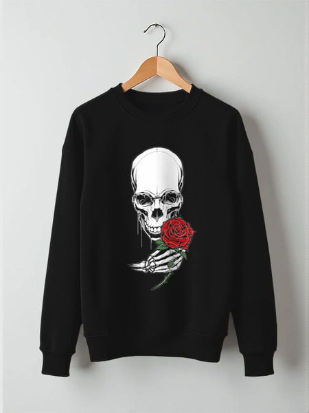 Заказать свитшот в Москве. Свитшот унисекс хлопковый ❖Skull&Rose❖ от balden - готовые дизайны и нанесение принтов.