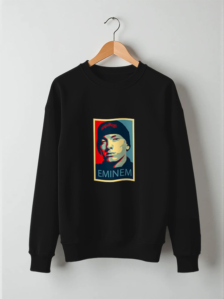 Заказать свитшот в Москве. Свитшот унисекс хлопковый Эминем (Eminem) от coolmag - готовые дизайны и нанесение принтов.