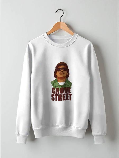 Заказать свитшот в Москве. Свитшот унисекс хлопковый GROVE STREET 4 LIFE от 7SWɅG - готовые дизайны и нанесение принтов.