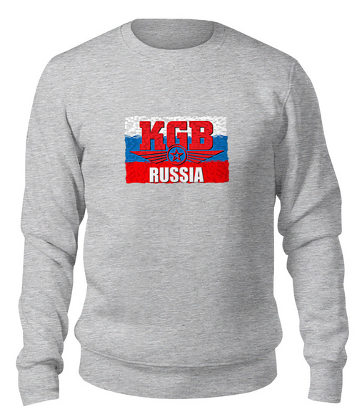 Заказать свитшот в Москве. Свитшот унисекс хлопковый KGB - Russia от Leichenwagen - готовые дизайны и нанесение принтов.
