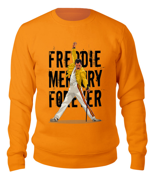 Заказать свитшот в Москве. Свитшот унисекс хлопковый ✪ Freddie Mercury ✪ от balden - готовые дизайны и нанесение принтов.