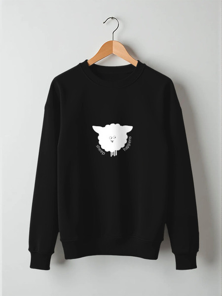 Заказать свитшот в Москве. Свитшот унисекс хлопковый Round Sheep Black от Ugen - готовые дизайны и нанесение принтов.