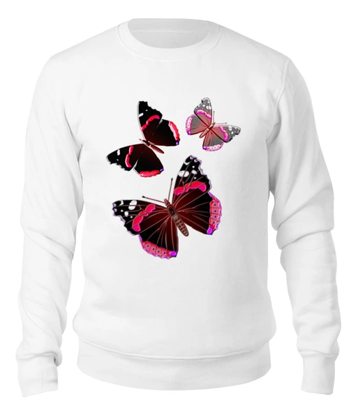 Заказать свитшот в Москве. Свитшот унисекс хлопковый Три бабочки от Alexey Evsyunin - готовые дизайны и нанесение принтов.