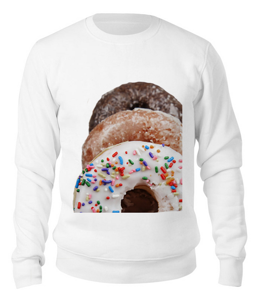 Заказать свитшот в Москве. Свитшот унисекс хлопковый Donuts от chemparparokke - готовые дизайны и нанесение принтов.