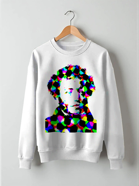 Заказать свитшот в Москве. Свитшот унисекс хлопковый Пушкин от d_ari.design@mail.ru - готовые дизайны и нанесение принтов.