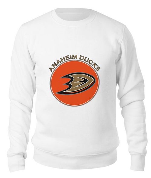 Заказать свитшот в Москве. Свитшот унисекс хлопковый Anaheim Ducks от kspsshop - готовые дизайны и нанесение принтов.