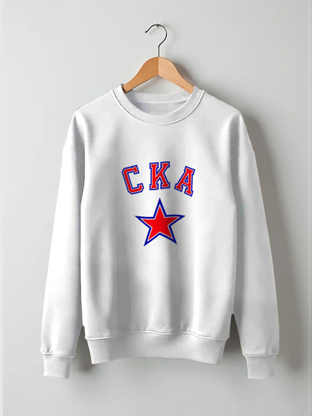Заказать свитшот в Москве. Свитшот унисекс хлопковый ХК СКА от hockey_by_M - готовые дизайны и нанесение принтов.