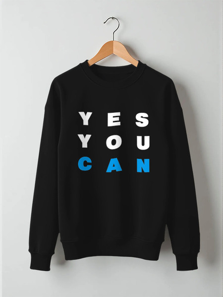 Заказать свитшот в Москве. Свитшот унисекс хлопковый YES YOU CAN от Startech.vc  - готовые дизайны и нанесение принтов.
