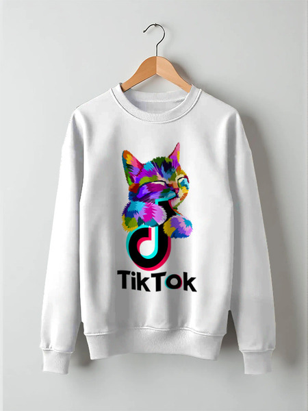 Заказать свитшот в Москве. Свитшот унисекс хлопковый TIK TOK (Tik Tok video) от vista12761@rambler.ru - готовые дизайны и нанесение принтов.