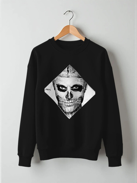 Заказать свитшот в Москве. Свитшот унисекс хлопковый Rick Genest от evgeshka - готовые дизайны и нанесение принтов.
