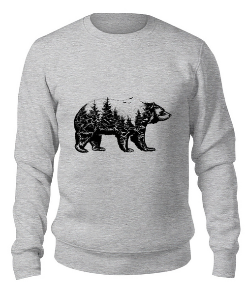 Заказать свитшот в Москве. Свитшот унисекс хлопковый Русский медведь от zen4@bk.ru - готовые дизайны и нанесение принтов.