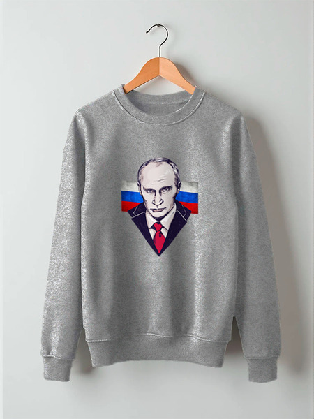 Заказать свитшот в Москве. Свитшот унисекс хлопковый Putin от Leichenwagen - готовые дизайны и нанесение принтов.