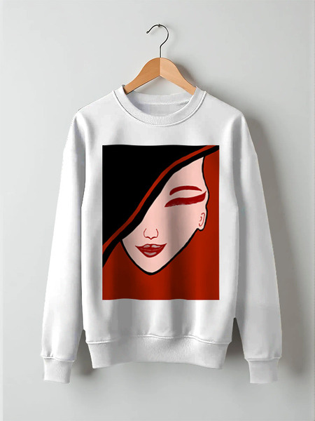 Заказать свитшот в Москве. Свитшот унисекс хлопковый fashion art red от Aidizaina  - готовые дизайны и нанесение принтов.