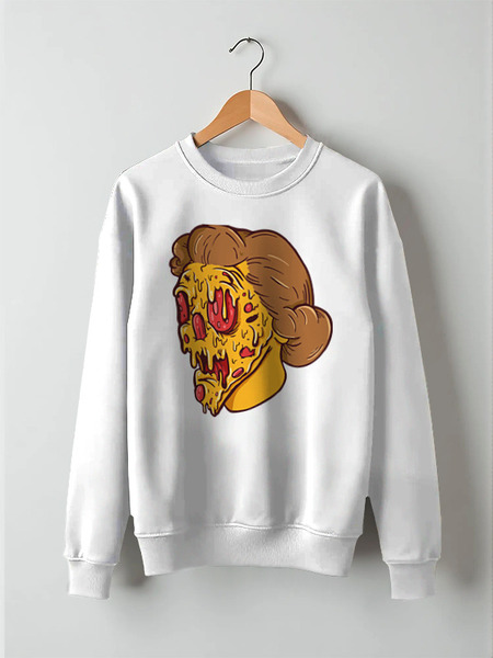 Заказать свитшот в Москве. Свитшот унисекс хлопковый PIZZA FACE от ANDREI M - готовые дизайны и нанесение принтов.