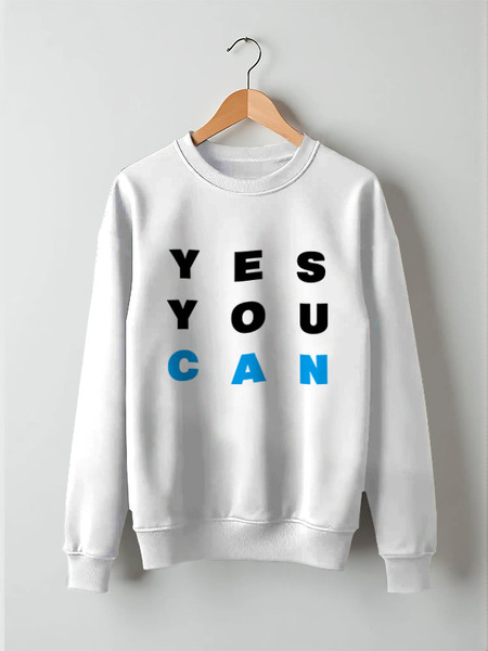 Заказать свитшот в Москве. Свитшот унисекс хлопковый YES YOU CAN от Startech.vc  - готовые дизайны и нанесение принтов.