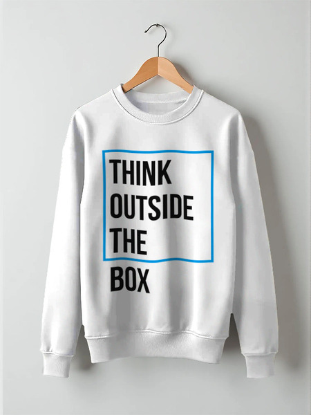 Заказать свитшот в Москве. Свитшот унисекс хлопковый Think outside the box от Startech.vc  - готовые дизайны и нанесение принтов.