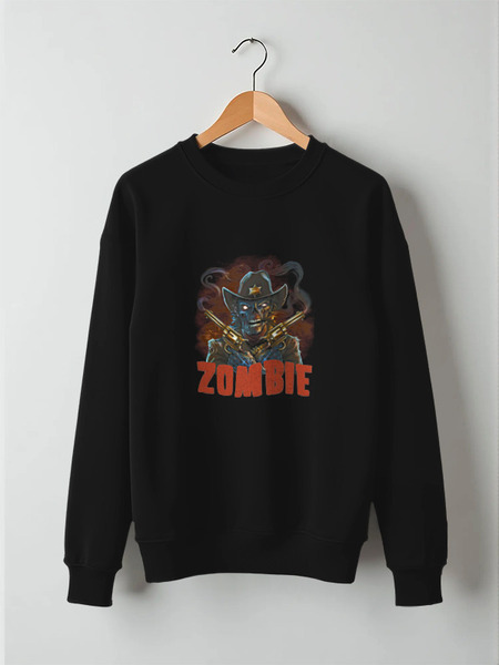 Заказать свитшот в Москве. Свитшот унисекс хлопковый Zombie Sheriff от Leichenwagen - готовые дизайны и нанесение принтов.
