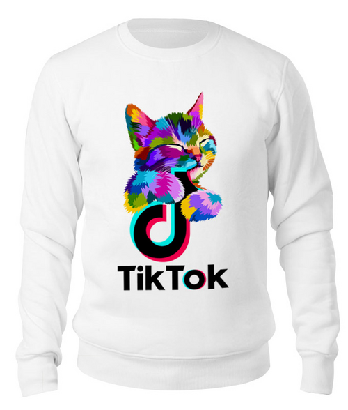 Заказать свитшот в Москве. Свитшот унисекс хлопковый TIK TOK (Tik Tok video) от vista12761@rambler.ru - готовые дизайны и нанесение принтов.