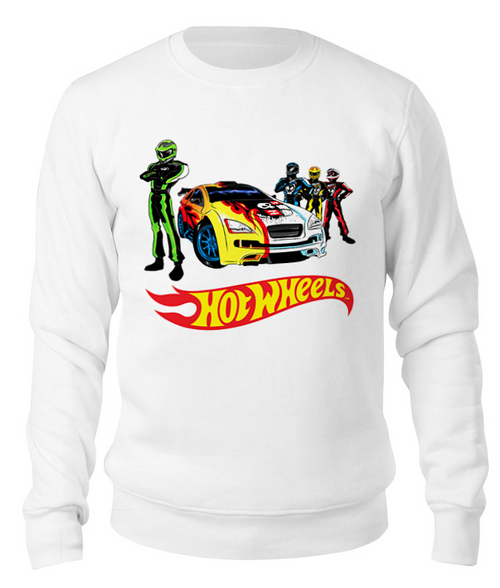 Заказать свитшот в Москве. Свитшот унисекс хлопковый Hot Wheels  от T-shirt print  - готовые дизайны и нанесение принтов.