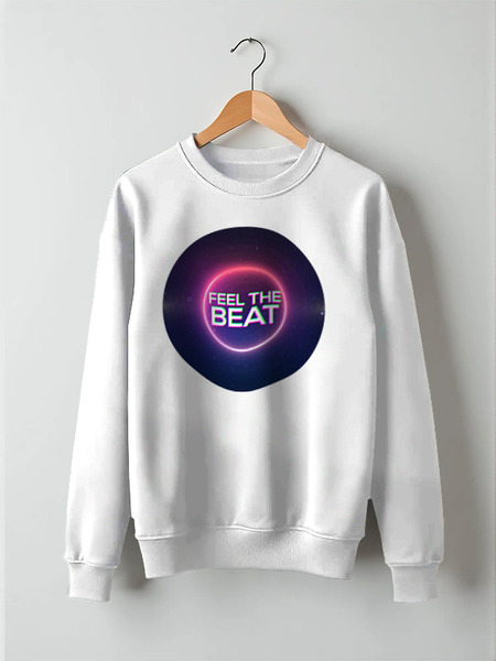 Заказать свитшот в Москве. Свитшот унисекс хлопковый Feel the beat  от EDM Clothes - готовые дизайны и нанесение принтов.