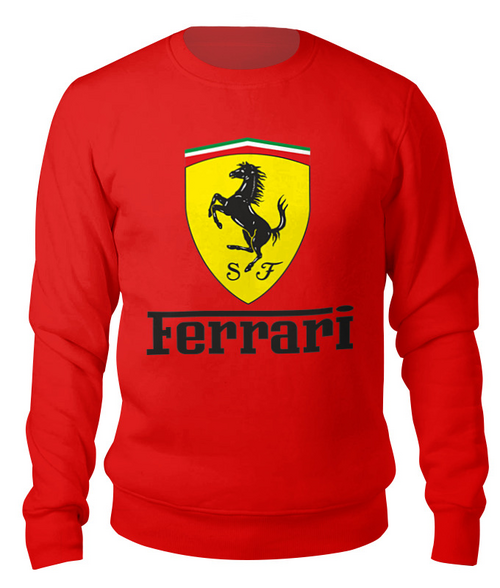 Заказать свитшот в Москве. Свитшот унисекс хлопковый Ferrari от balden - готовые дизайны и нанесение принтов.