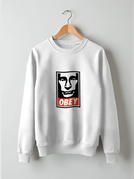 Заказать свитшот в Москве. Свитшот унисекс хлопковый Putin OBEY от LINGAM ART | lingam.ord@gmail.com - готовые дизайны и нанесение принтов.