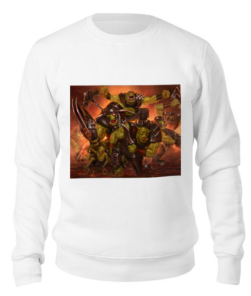 Заказать свитшот в Москве. Свитшот унисекс хлопковый Орки (Warhammer 40k) от GeekFox  - готовые дизайны и нанесение принтов.