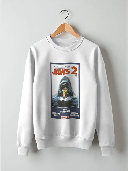 Заказать свитшот в Москве. Свитшот унисекс хлопковый Jaws / Челюсти от KinoArt - готовые дизайны и нанесение принтов.