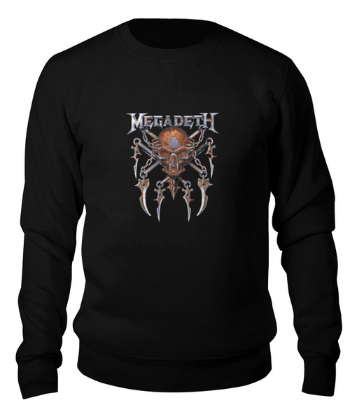 Заказать свитшот в Москве. Свитшот унисекс хлопковый Megadeth от Leichenwagen - готовые дизайны и нанесение принтов.