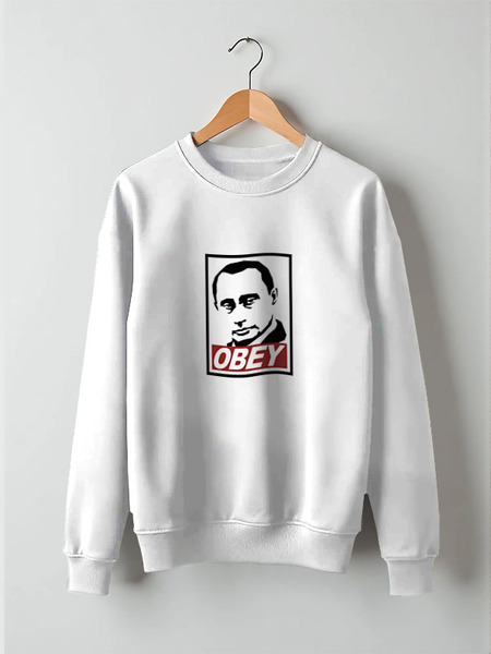 Заказать свитшот в Москве. Свитшот унисекс хлопковый Путин OBEY от printik - готовые дизайны и нанесение принтов.