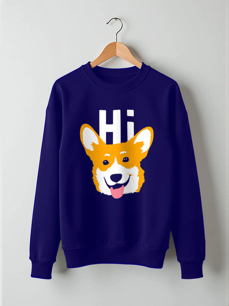 Заказать свитшот в Москве. Свитшот унисекс хлопковый ☂ Hi Corgi ☂ от balden - готовые дизайны и нанесение принтов.