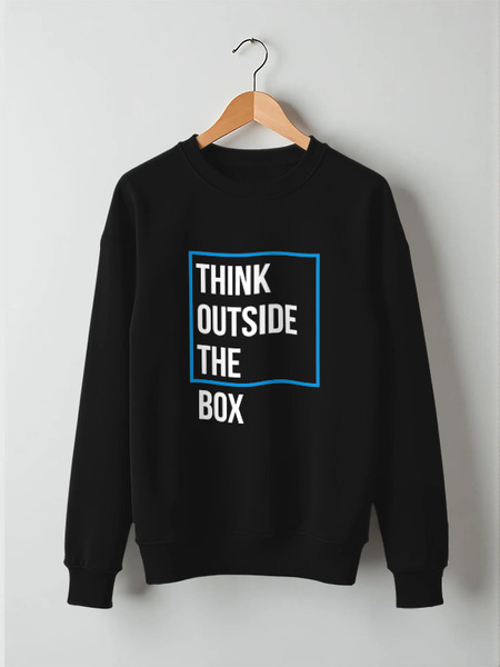 Заказать свитшот в Москве. Свитшот унисекс хлопковый Think outside the box от Startech.vc  - готовые дизайны и нанесение принтов.