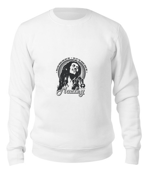 Заказать свитшот в Москве. Свитшот унисекс хлопковый Bob Marley от Fedor - готовые дизайны и нанесение принтов.