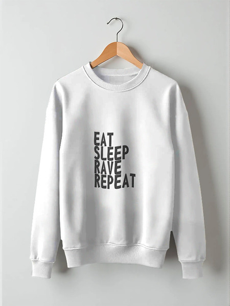 Заказать свитшот в Москве. Свитшот унисекс хлопковый Eat Sleep Rave Repeat от ualexandrova - готовые дизайны и нанесение принтов.