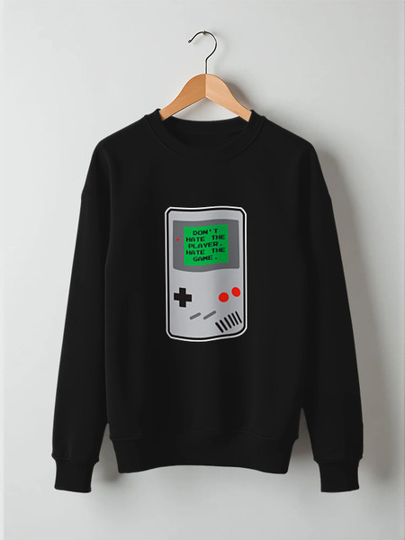 Заказать свитшот в Москве. Свитшот унисекс хлопковый Don't hate the player (gameboy) от coolmag - готовые дизайны и нанесение принтов.
