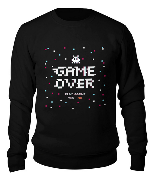Заказать свитшот в Москве. Свитшот унисекс хлопковый Game Over от ingenervolos@gmail.com - готовые дизайны и нанесение принтов.
