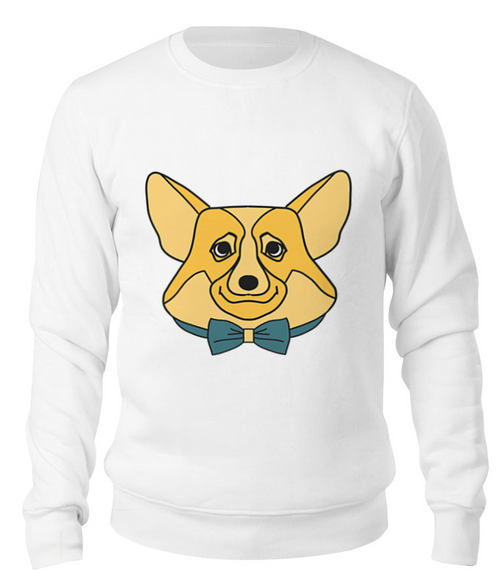 Заказать свитшот в Москве. Свитшот унисекс хлопковый Корги Corgi от chistopopitersky - готовые дизайны и нанесение принтов.
