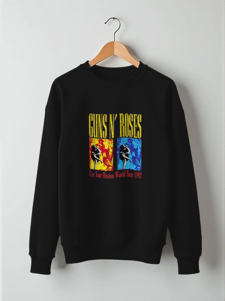 Заказать свитшот в Москве. Свитшот унисекс хлопковый Guns n' roses от Leichenwagen - готовые дизайны и нанесение принтов.