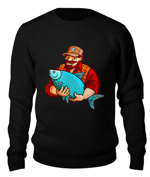 Заказать свитшот в Москве. Свитшот унисекс хлопковый Рыбалка    от T-shirt print  - готовые дизайны и нанесение принтов.