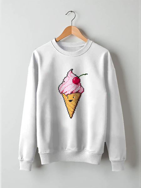 Заказать свитшот в Москве. Свитшот унисекс хлопковый ice cream от punksy - готовые дизайны и нанесение принтов.