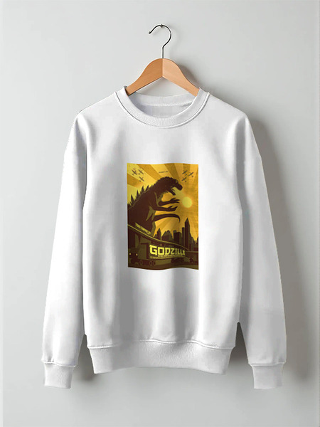 Заказать свитшот в Москве. Свитшот унисекс хлопковый Godzilla yellow от KinoArt - готовые дизайны и нанесение принтов.