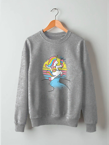 Заказать свитшот в Москве. Свитшот унисекс хлопковый Happy Unicorn от Павел Павел - готовые дизайны и нанесение принтов.