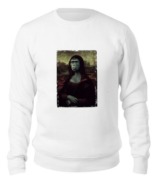 Заказать свитшот в Москве. Свитшот унисекс хлопковый Мона Лиза арт от Savara - готовые дизайны и нанесение принтов.